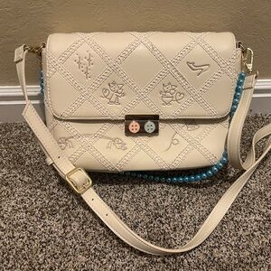 Loungefly Cream Shoulder Bag with Blue Accents